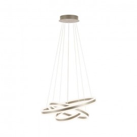 Eglo-Tonarella Dimmable Led Pendant Light - Champagne With Plastic, Satined Glass Shade
